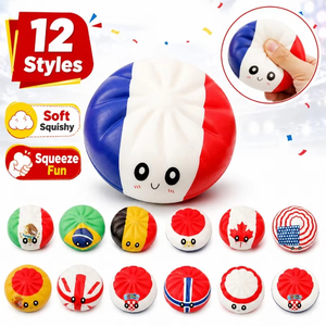 2026 Soccer Cup Event Souvenir 12 Styles Country Flag Squishy Toy Soft Squeeze Stress Relief <b>Fidget</b> Toy Football Fans Gifts - Product Image 1
