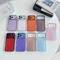 Coque de téléphone colorée antichoc en TPU mat et PC, dégradé laser givré, pour iPhone 17 18 ProMax 14 15 16 Plus, coque arrière S27 S26