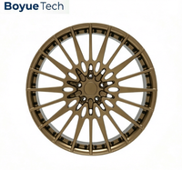 Jantes en alliage forgées monobloc 16-24 pouces, finition bronze mat, à rayons multiples fins, PCD 5x108 5x112 5x114.3 5x115 5x120 5x130, pour tuning