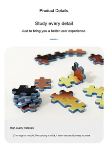 Puzzle en bois, papier et plastique de 1000 pièces, haute difficulté, personnalisable, jouet éducatif DIY pour enfants et adultes, cadeau en couleur - Product Image 4