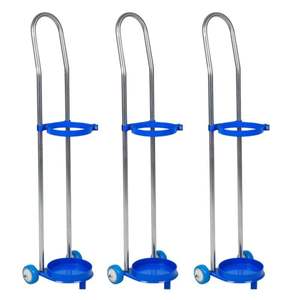 Carretilla de Almacenamiento para Cilindros de Gas Escolares, Carretilla de Acero de Cuatro Ruedas para Dos Cilindros con Oxígeno y Acetileno, Stock del Fabricante - Product Image 5