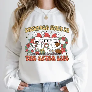 Gatto cane animali domestici mamma stagione natalizia allegre Woofmas zampe e rendere grazie ferro su DTF adesivi di trasferimento pronti a premere per felpa - Product Image 2