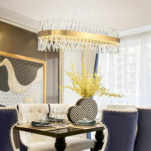 Villa Fancy Lustre Suspendu avec LED Cristal Cercle Anneau Pendentif Lumière pour Hôtel Salon Taille Moyenne - Product Image 4