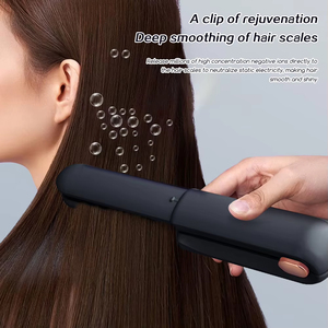 Cepillo alisador de pelo inalámbrico portátil 3 temperatura ajustable iones negativos cepillo caliente eléctrico rizado peinado peine desenredante - Product Image 6