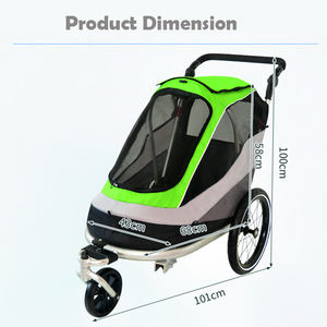 कुत्ते की बाइक ट्रेलर कार्ट 2-इन-1 पालतू साइकिल के साथ यात्रा के लिए पार्किंग ब्रेक सार्वभौमिक साइकिल - Product Image 3