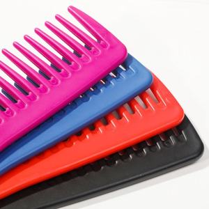 Sisir rambut bundar hitam tebal merah biru buatan Cina sisir gigi besar dengan kait - Product Image 5