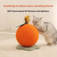 Oranje kattenbalvanger Kattenklimmer Krabplank voor katten Klein speeltje voor het trimmen van poten Kattenbal Oranje Nieuwe designstijl