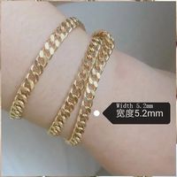 Xinfly Chaîne gourmette cubaine Miami creuse épaisse en or jaune massif 18 carats Au750, non ternissable, pour hommes et femmes, 3.1mm 4.2mm 5.3mm