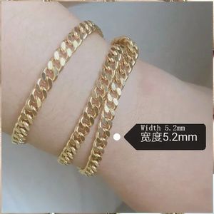 Xinfly Cadena de Eslabones Cubanos Miami Huecos de Oro Amarillo Macizo de 18k, Gruesos, de 3.1mm, 4.2mm, 5.3mm, Resistentes al Deslustre, para Hombre y Mujer, Oro Au750 - Product Image 2