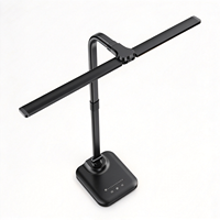 Lampe de bureau LED à panneau long 10W 6V AC, lampe de table à intensité variable tactile avec veilleuse, lampe de lecture réglable en aluminium et plastique