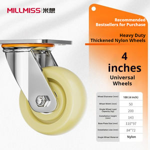 Roulettes industrielles pivotantes en nylon/PP de 6 pouces avec frein de blocage, roulettes de 150 mm pour établi, roulette pour chariot - Product Image 3