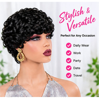Perruques courtes bouclées en cheveux humains pour femmes, perruque pixie bouclée, perruque entièrement fabriquée à la machine