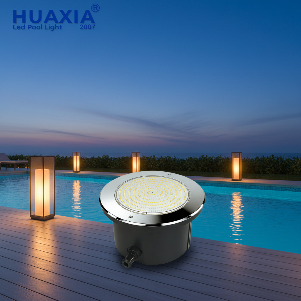 New 316SS Recessed LED Pool Light 12V IP68 Waterproof 2700K RF Remote Control Underwater Lamp with ABS Niche for Pool Project