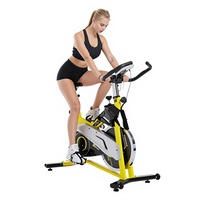 Vélo de spinning commercial intelligent pour salle de sport intérieure avec moniteur de fréquence cardiaque, porte-gobelet et réglage en hauteur