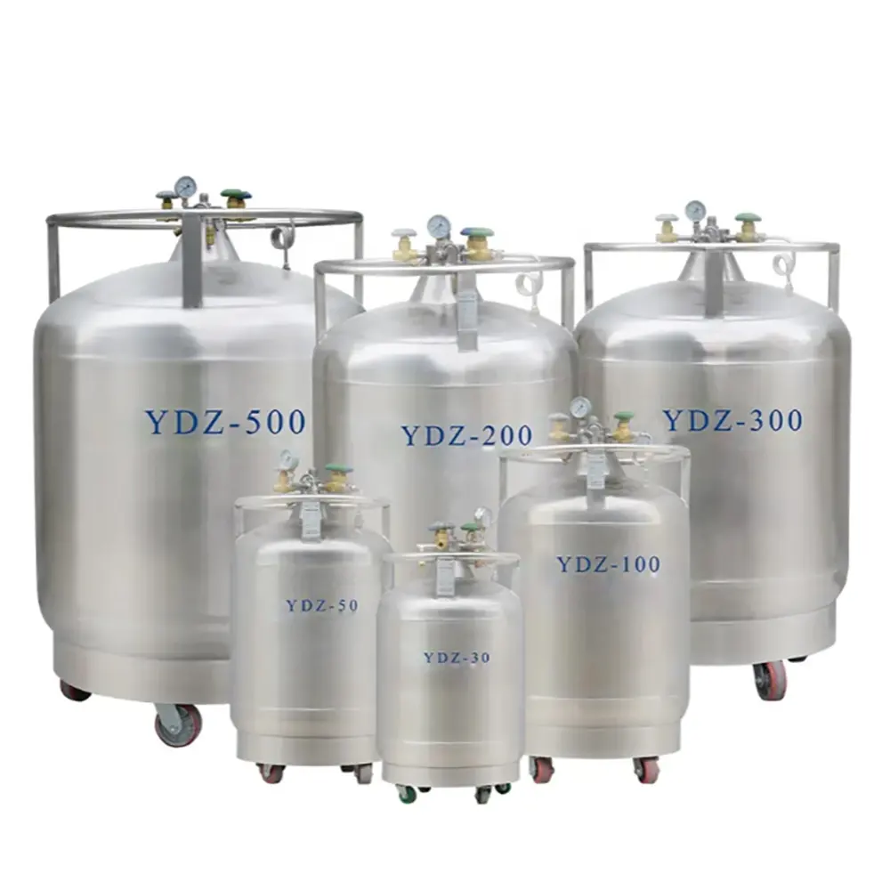 YDZ-100 100L tangki LN2 bertekanan sendiri baja tahan karat tangki pengisian penampung Nitrogen cair kriogenik untuk laboratorium