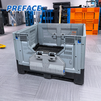 Conteneur de transport et de stockage en maille isolée pour poisson, en HDPE, grand format, solide, pliable, rigide, empilable et ventilé