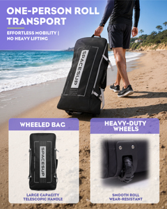 Tabla de Paddle Surf Inflable de 11 pies y 6 pulgadas con Bolsa con Ruedas, Material de PVC, Sistema de 3 Aletas, Diseño Extra Ancho de 35 Pulgadas, SUP para Adultos y Jóvenes - Product Image 4
