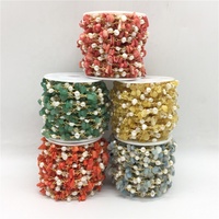 Chaîne de chapelet en perles de corail naturel, pierre enfilée sur fil, chaîne de chapelet en perles