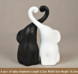 European Style Cute Pair of <b>Elephants</b> Ceramic Ornament for Holiday <b>Gift</b> Home Decor Display - Product Image 4