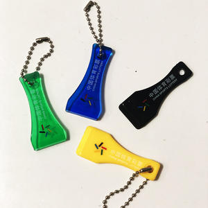 Alat penggaruk tiket undian murah DIY logo kustom alat pengeruk plastik gantungan kunci pengikis gantungan kunci tempat cakar bentuk sendok - Product Image 5