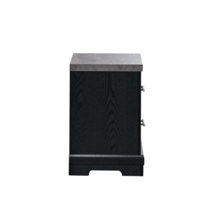 Grande G003500 N Nightstand Black 2 <b>Drawer</b> Storage <b>Side</b> <b>Table</b> Bedroom Furniture - Product Image 2