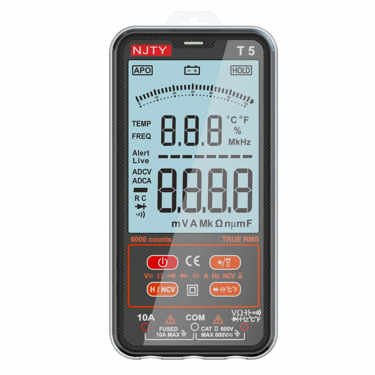 NJTY T5 AC/DC 6000 Count Intelligent Multimeter NCV True RMS Multimeter Electrical Measurement Sustainability