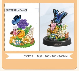 Серия «Бабочка пчела», вечный цветок, сборка микросверла из частиц, строительные блоки С Пылезащитным чехлом, настольная декоративная модель, игрушка - Product Image 6