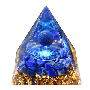 <b>Crystal</b> <b>Chip</b> Pyramid Resin Epoxy Craft Desktop Ornament Lapis Lazuli Hexagram Home Decoration Gift - Product Image 5