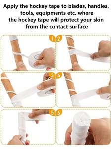 Ruban en coton noir doux en rayonne 25mmx25m pour le hockey, ruban adhésif de protection pour le hockey sur glace, ruban de réparation pour bâton de hockey - Product Image 4