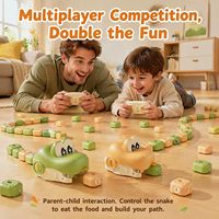 Juego de serpientes magnéticas con control remoto, 2 piezas, serpiente hambrienta con luces, juguete interactivo de carreras y coleccionismo, regalo para niños