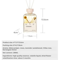Luxe 200ml maison parfum bouteille en verre huile essentielle aromatique rotin intérieur sec fleur roseau diffuseur pour salle de bain motif liquide