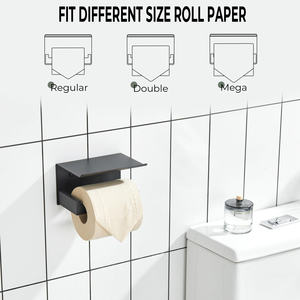 Portarrollos de Papel Higiénico Giratorio 360 Grados Autoadhesivo con Repisa para Teléfono, Acero Inoxidable 304 - Product Image 3
