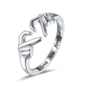 Bague pour amoureux H438 en acier inoxydable, cadeau romantique unisexe, bague gravée « Je t'aime pour toujours », bijoux tendance - Product Image 1