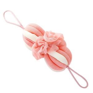 Longue brosse de bain exfoliante en PE avec éponge loofah et gant pour le spa et les soins de la peau - Product Image 1
