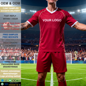 Maglia da Calcio Personalizzata al Miglior Prezzo Vestibilità Regolare 100% Poliestere Asciugatura Rapida Traspirante per Uomo e Donna W64 - Product Image 1
