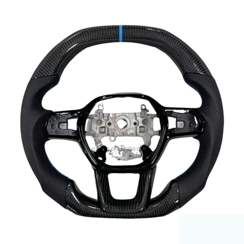 Blue alignment mark+carbon fiber+perforated leather