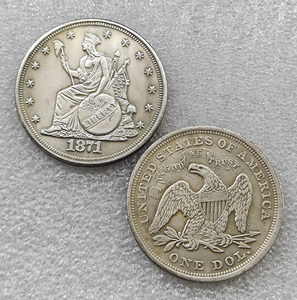 Monete Commemorative Stile Antico con Motivi Indiani e Dollari degli Stati Uniti 1870, <span class=keywords><strong>1871</strong></span>, 1872, 1873, Regali, Decorazione per la Casa - Product Image 2