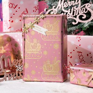 Burymento Christmas <b>Wrapping</b> <b>Paper</b> 17 In X 32.8 Ft Reversible Pink Gold Sled Design Gift Wrap For Holiday Crafting - Product Image 3