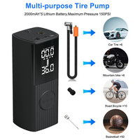 Tire Inflator Portable Air Compressor 4X Faster Inflation, Single Cylinder Electric Cordless Air Pump for Pickup Trucks (150PSI)