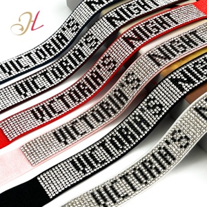 Shantou Bande Élastique Fabricant Personnalisé Nouvelle Arrivée Lettre Strass Bretelles Sangle <span class=keywords><strong>De</strong></span> <span class=keywords><strong>Soutien</strong></span>-<span class=keywords><strong>Gorge</strong></span> Antidérapante - Product Image 2