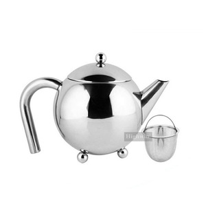 Stainless Steel Coffee Teapot Loose Leaf <strong>Tea</strong> <strong>Infuser</strong> Silver Metal <strong>Tea</strong> <strong>Pot</strong> - Product Image 1