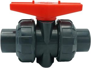 Válvula de Bola de PVC Premium Tipo Unión, Resistente a la Corrosión, Conexiones de Soldadura por Solvente Kansaikako, Tamaño de Puerto 13A, Modelo P22-03, Japón TS - Product Image 2