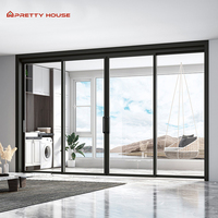 Balcon extérieur moderne empilable en alliage d'aluminium avec porte coulissante en verre double vitrage trempé, étanche et isolant thermiquement