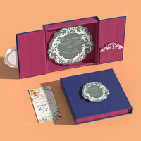 Cartes d'invitation de mariage personnalisées de luxe avec couverture en velours et estampage à chaud