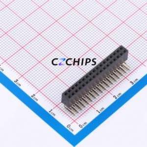 XDM200-2-17-W-6.35-G0 Pin Socket Bent Lead Through Hole,P=2mm Connector 2x17P 2mm Square Hole Right Angle Insert - Product Image 1