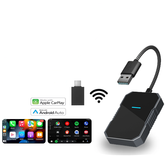 Customized Sophisticated Aluminum Carplay Module Universal Wireless Adapter Dongle for Android and Apple Car 1 Year Warranty