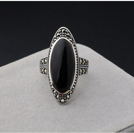 Bague agate noire