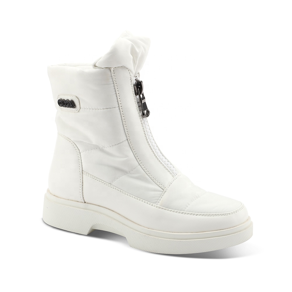 Зимние теплые сапоги из хлопка и белого цвета для девочек; Детские Модные Нескользящие сапоги с высоким берцем