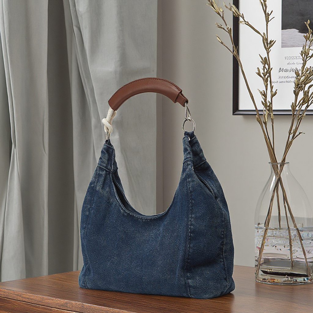 Casual Fabric Handbags Jeans Handbags For Girls Designer Casual Styles