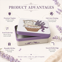 Boîte en métal vintage à imprimé floral, emballage cadeau pour biscuits, bonbons, chocolat, avec service de personnalisation OEM